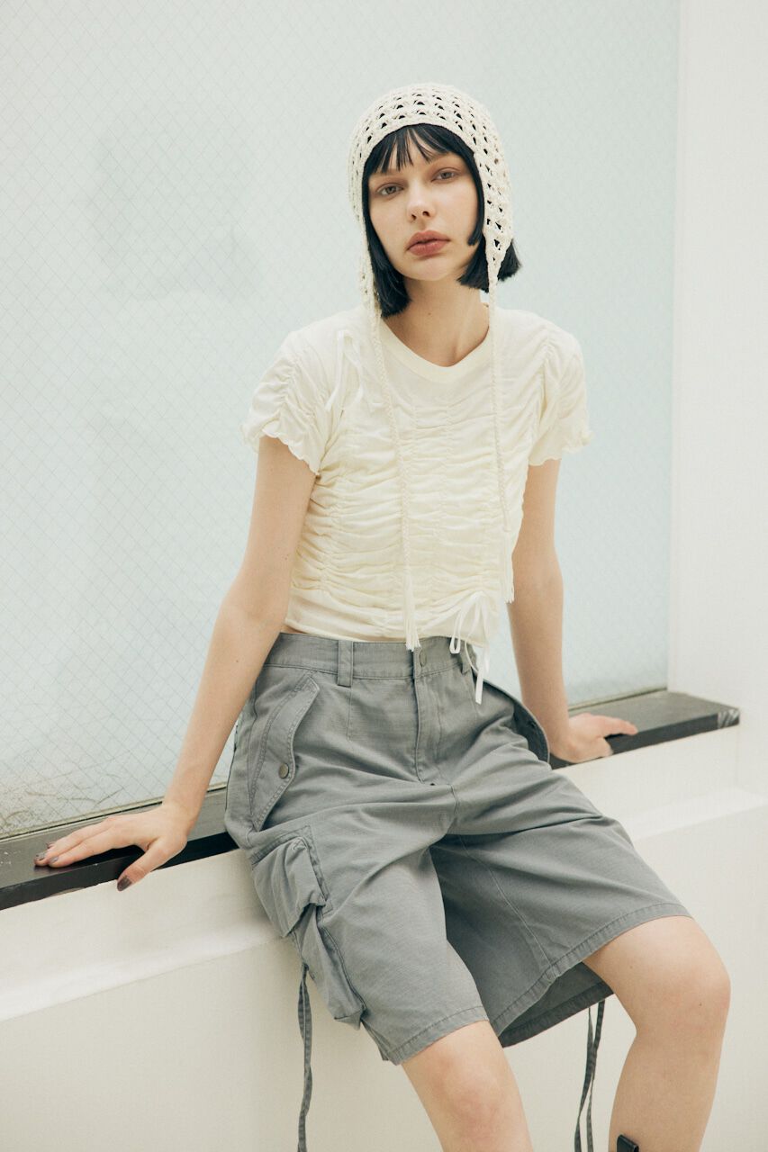 SLY「DRAWSTRING GATHER トップス」|Tシャツ・カットソー|