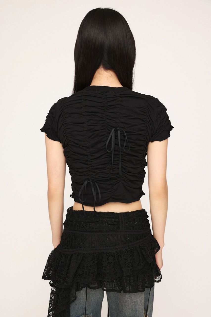 SLY「DRAWSTRING GATHER トップス」|Tシャツ・カットソー|