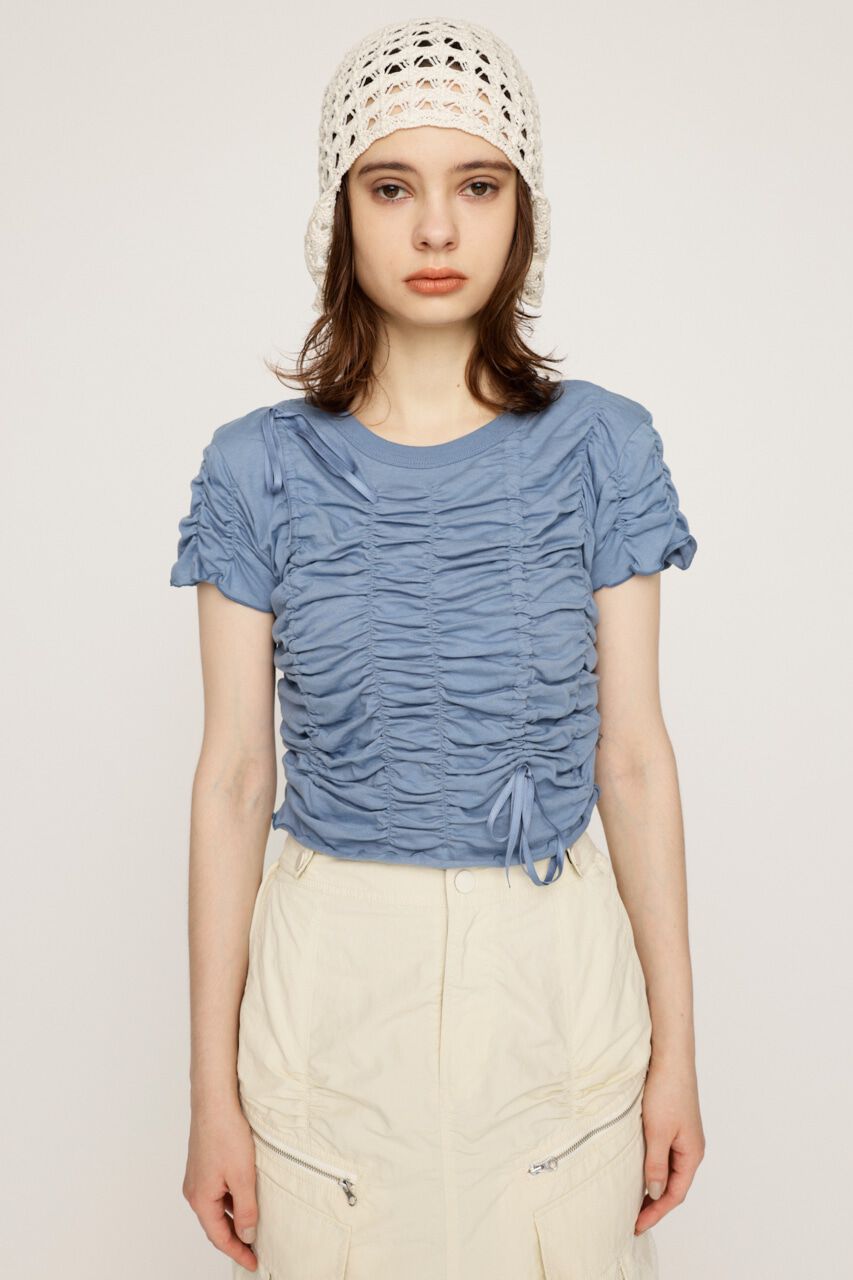 SLY「DRAWSTRING GATHER トップス」|Tシャツ・カットソー|