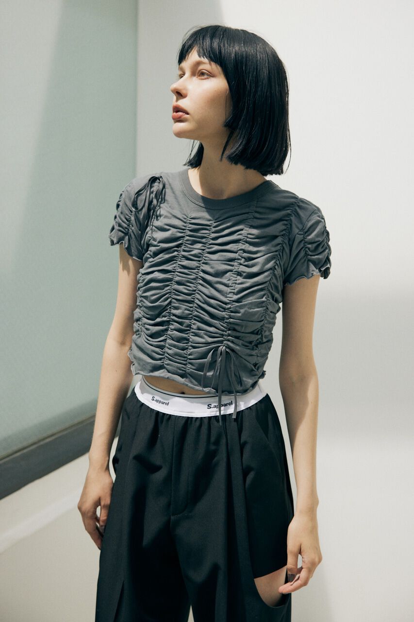 SLY「DRAWSTRING GATHER トップス」|Tシャツ・カットソー|