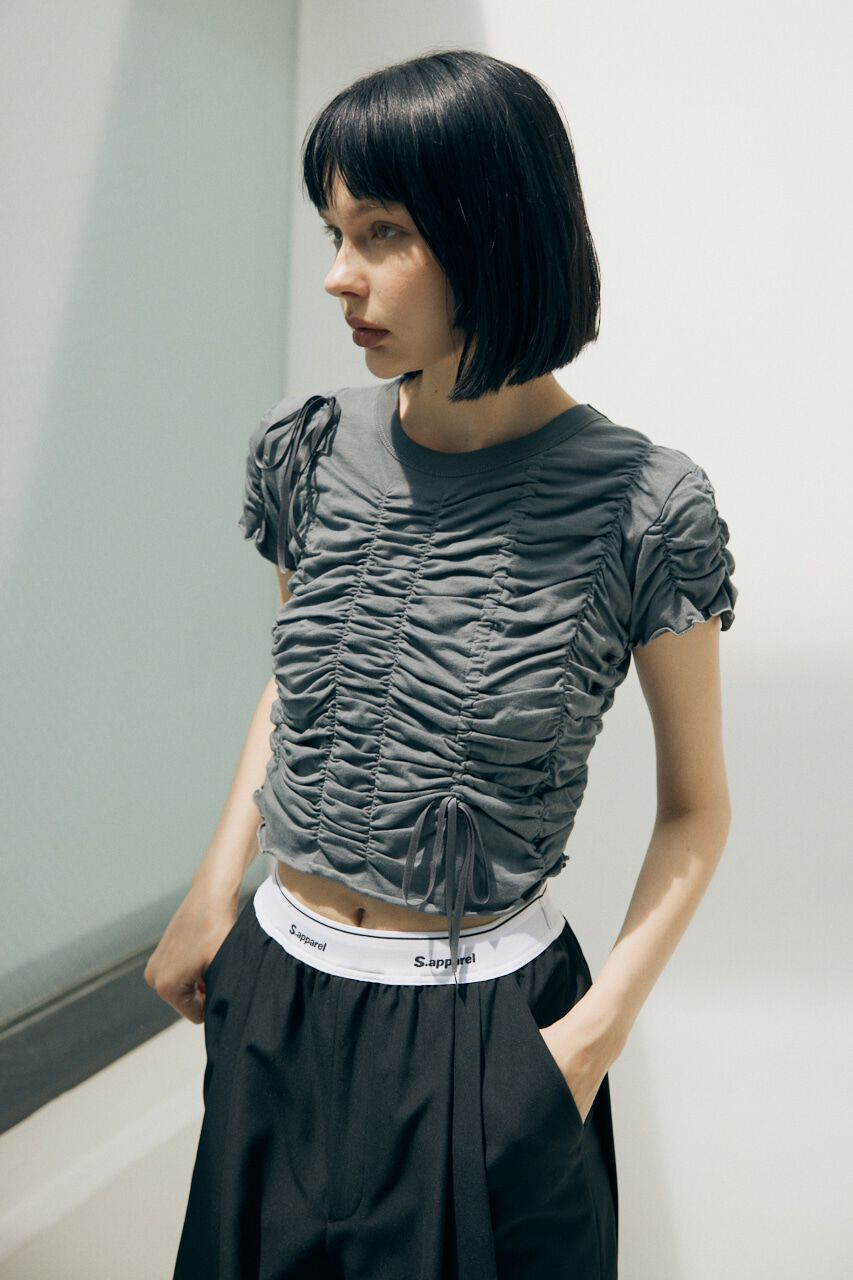 SLY「DRAWSTRING GATHER トップス」|Tシャツ・カットソー|