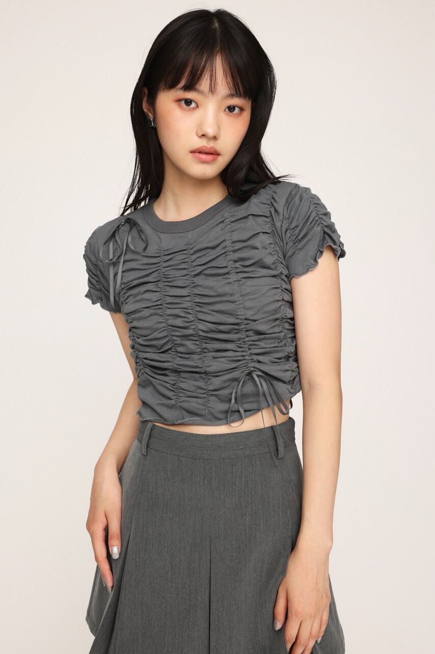 SLY「DRAWSTRING GATHER トップス」|Tシャツ・カットソー|