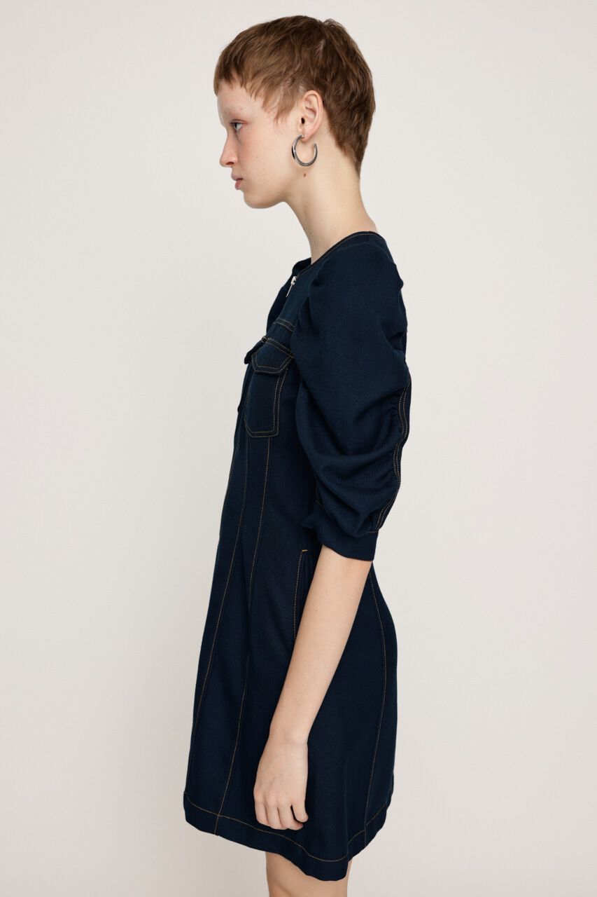 SLY「GATHER SLEEVE ZIP ショートワンピース」|ワンピース|