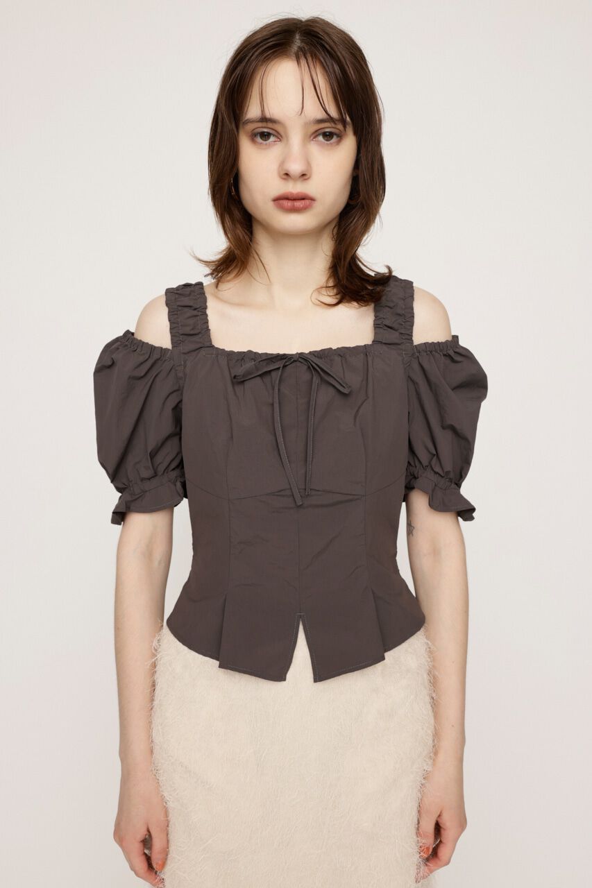 SLY「SHOULDER OPEN SQ PUFF トップス」|シャツ・ブラウス|