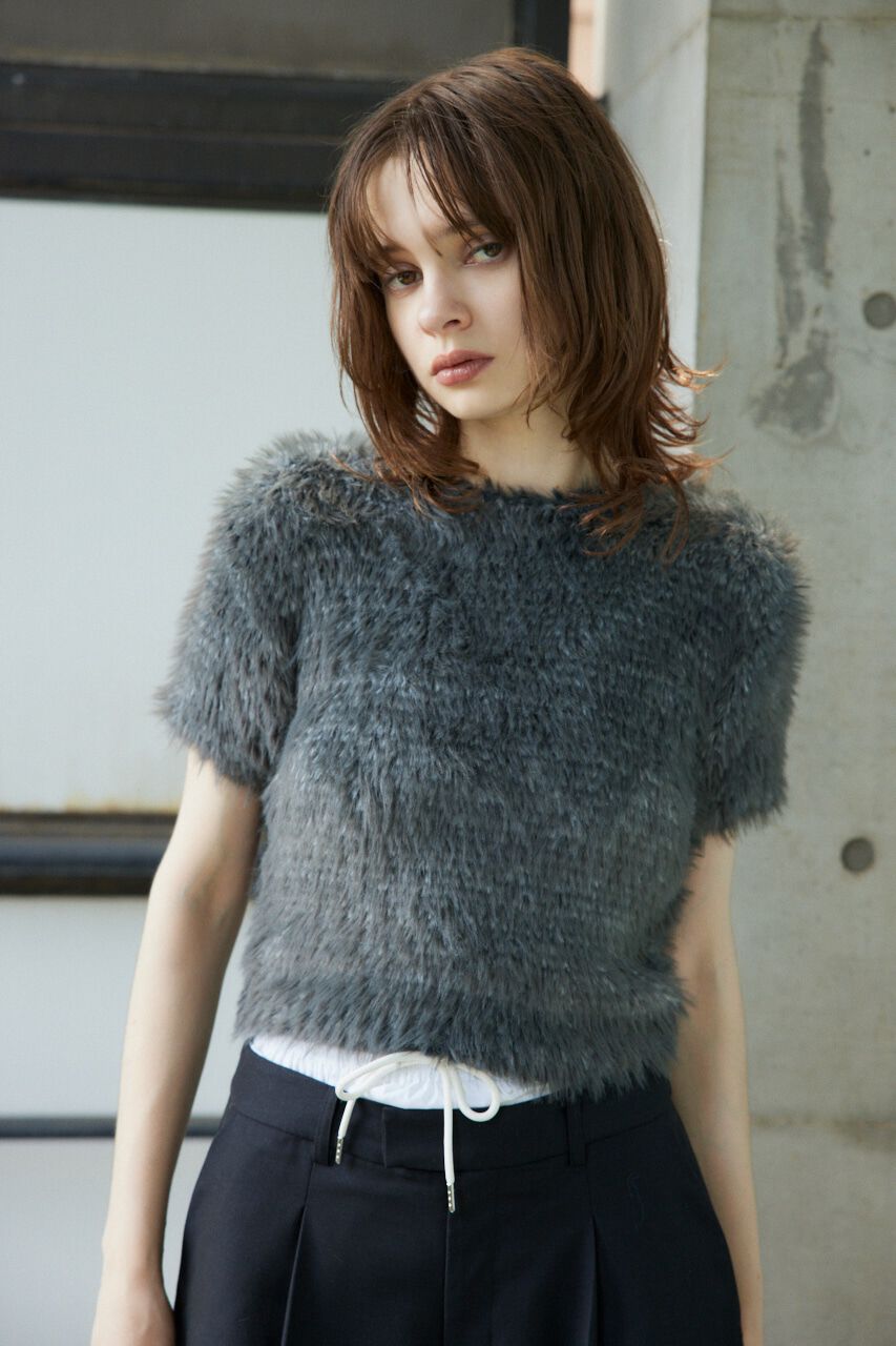 SLY「MIX SHAGGY TINY Tシャツ」|ニット・セーター|