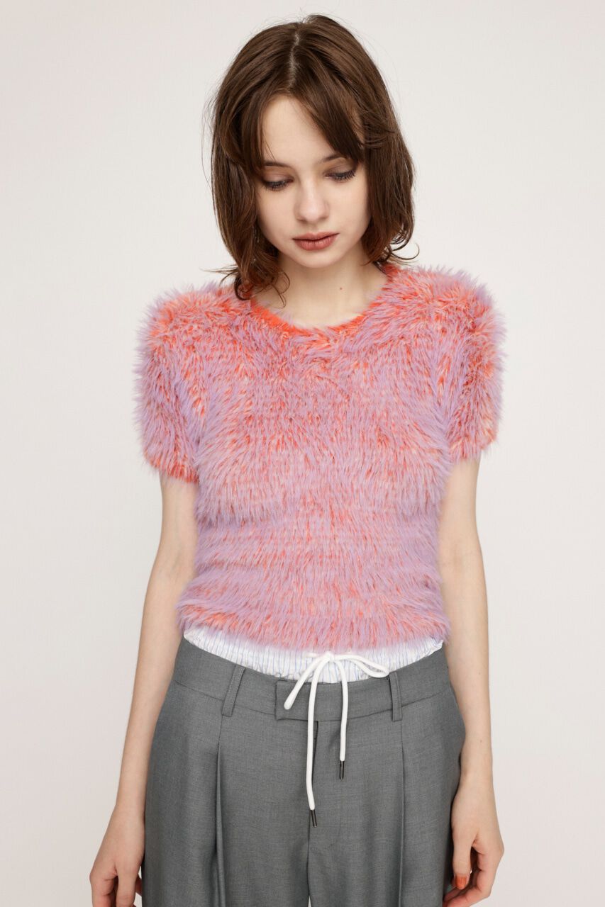 SLY「MIX SHAGGY TINY Tシャツ」|ニット・セーター|