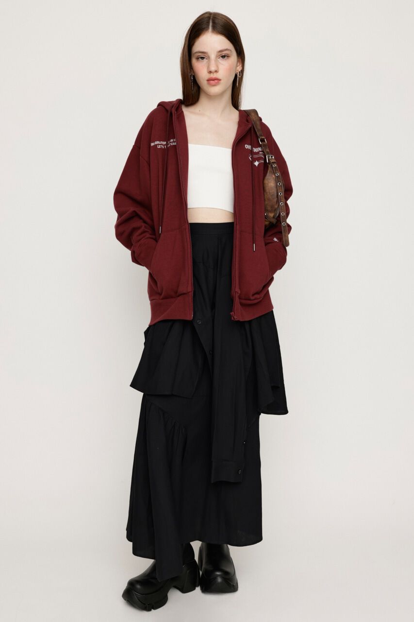 SLY「PLAID LAYERED ロングスカート」|スカート|BLK