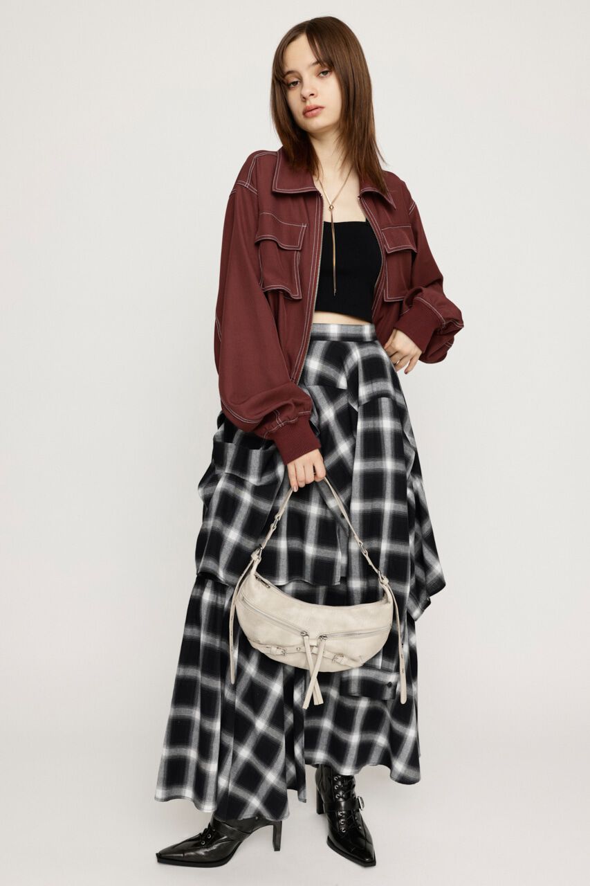 SLY「PLAID LAYERED ロングスカート」|スカート|