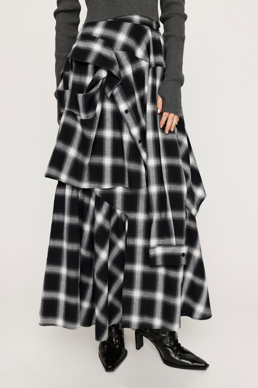 SLY「PLAID LAYERED ロングスカート」|スカート|