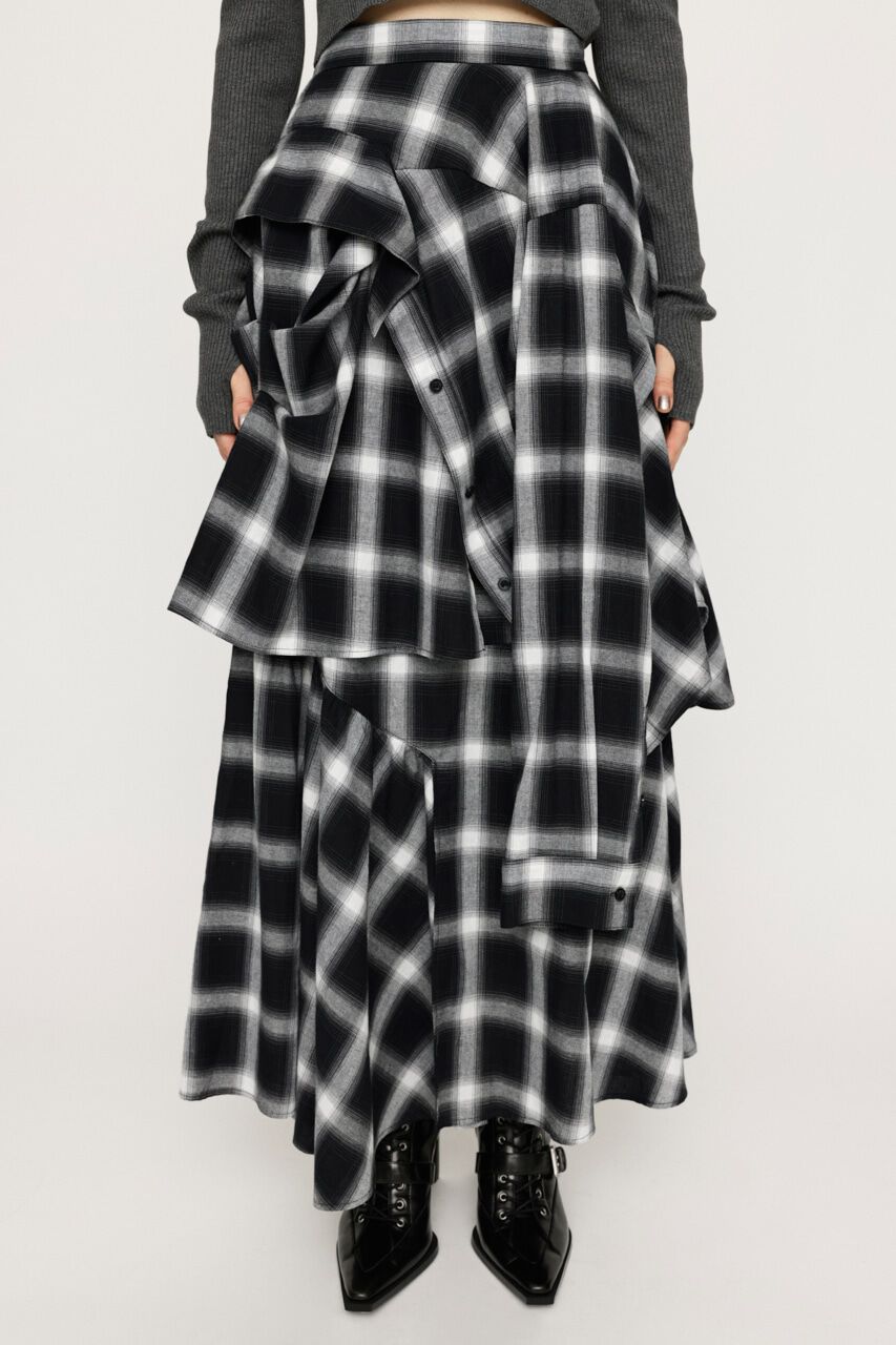 SLY「PLAID LAYERED ロングスカート」|スカート|