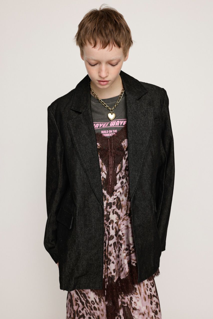 SLY「SINGLE DENIM JK-AB」|デニムジャケット|BLK