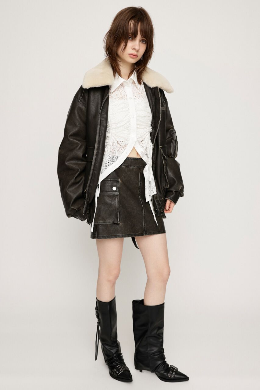 SLY「3D PK F／LEATHER MINI スカート」|スカート|