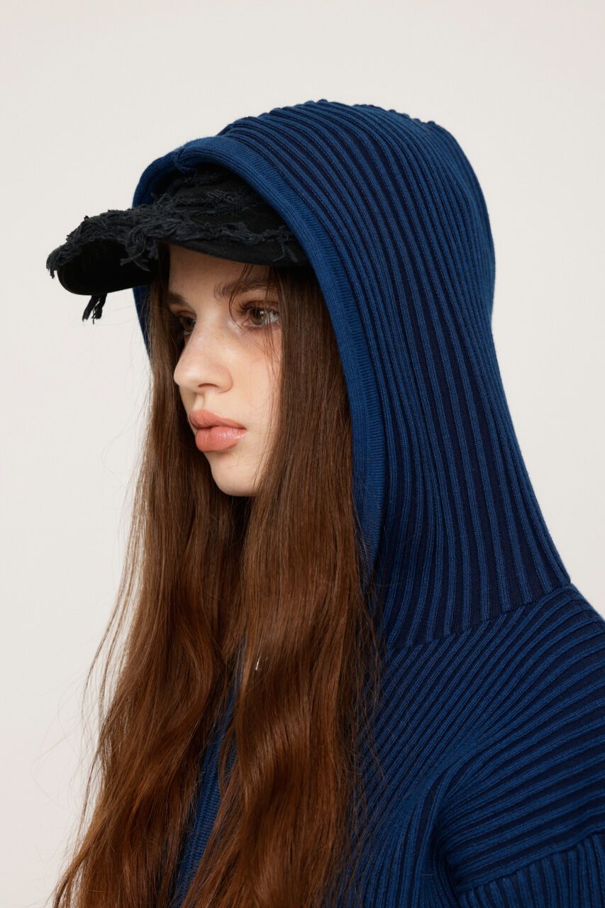 SLY「CRUSH KNIT HOODIE」|カーディガン|