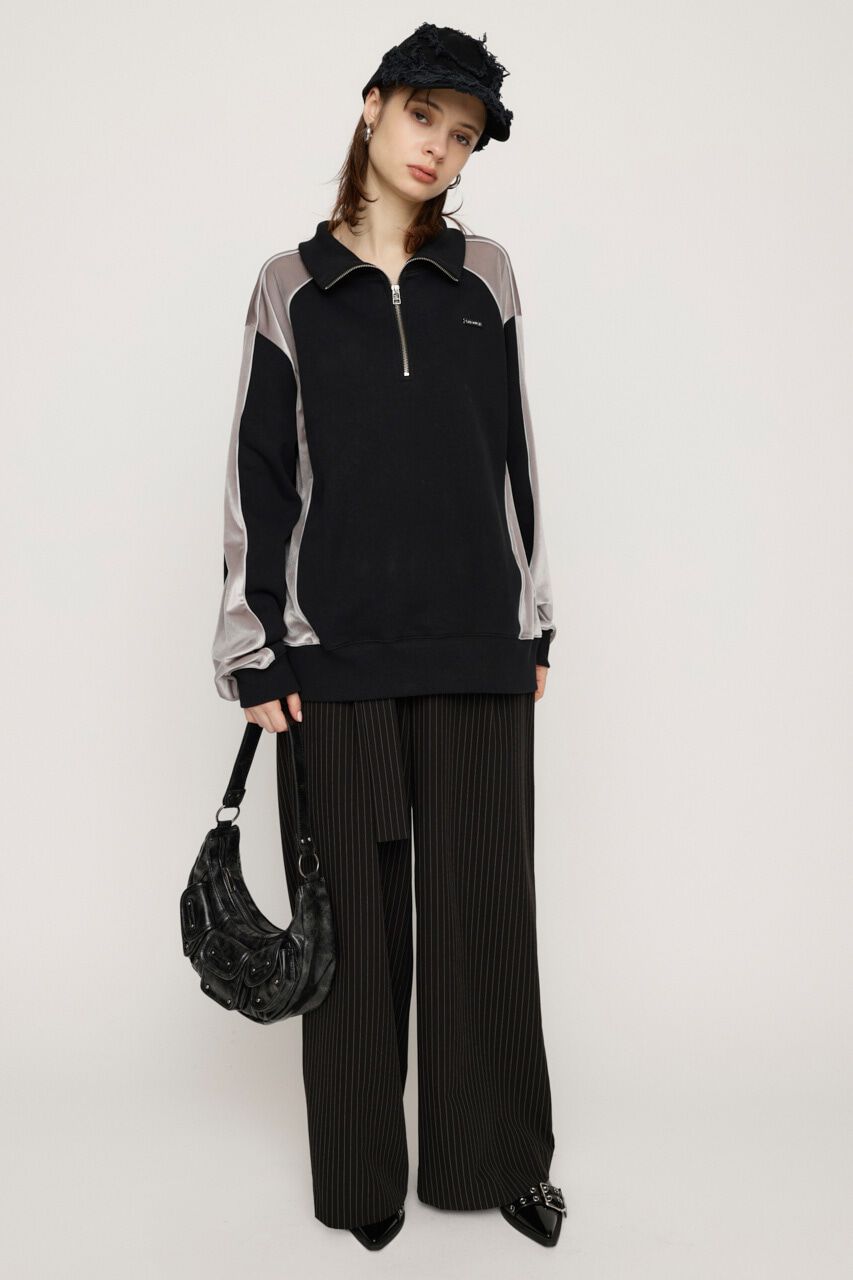 SLY「PIPING VELOUR HALF ZIP スウェット」|Tシャツ・カットソー|