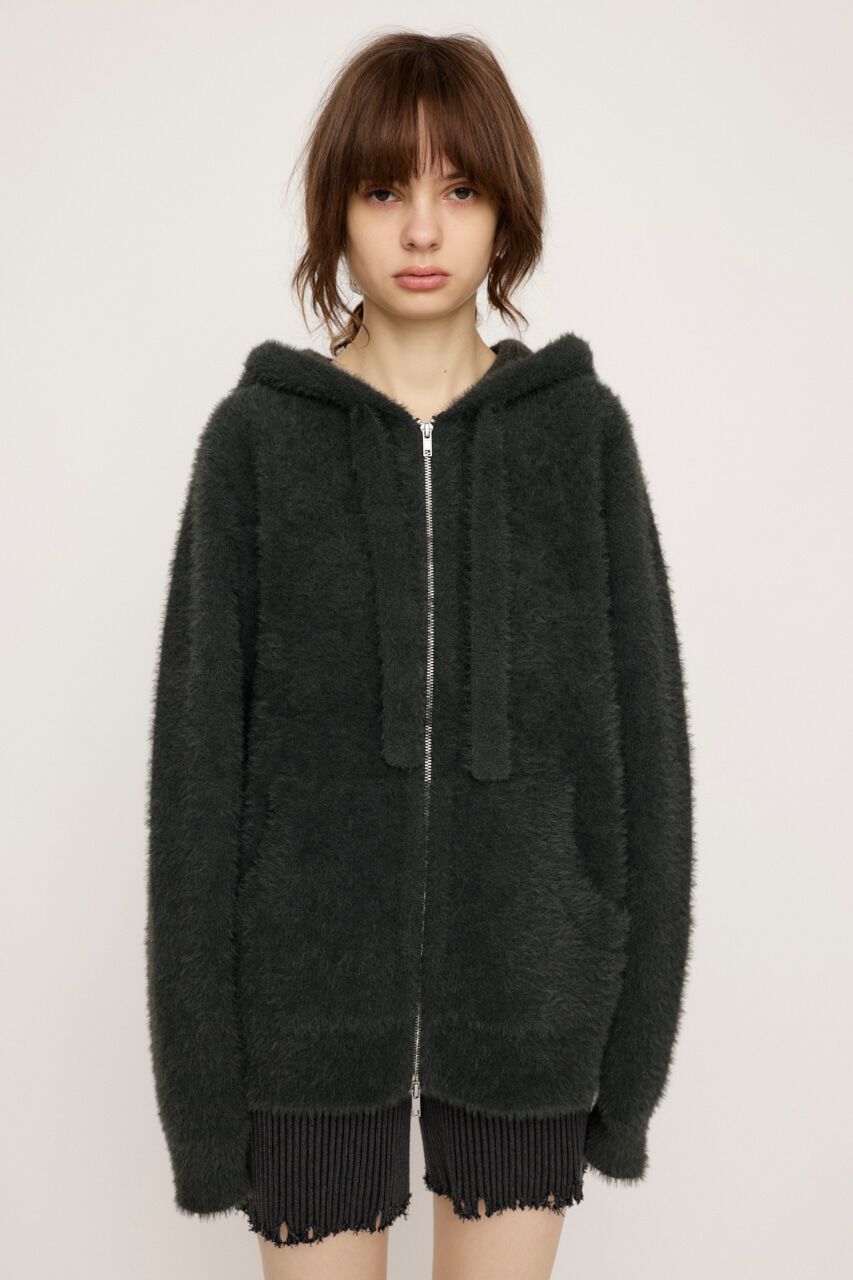 SLY「ZIP UP SHAGGY HOODIE」|パーカー|