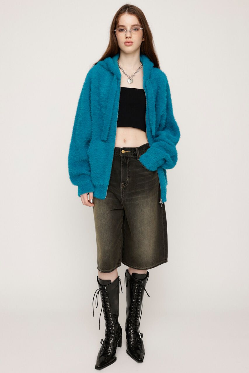 SLY「ZIP UP SHAGGY HOODIE」|パーカー|