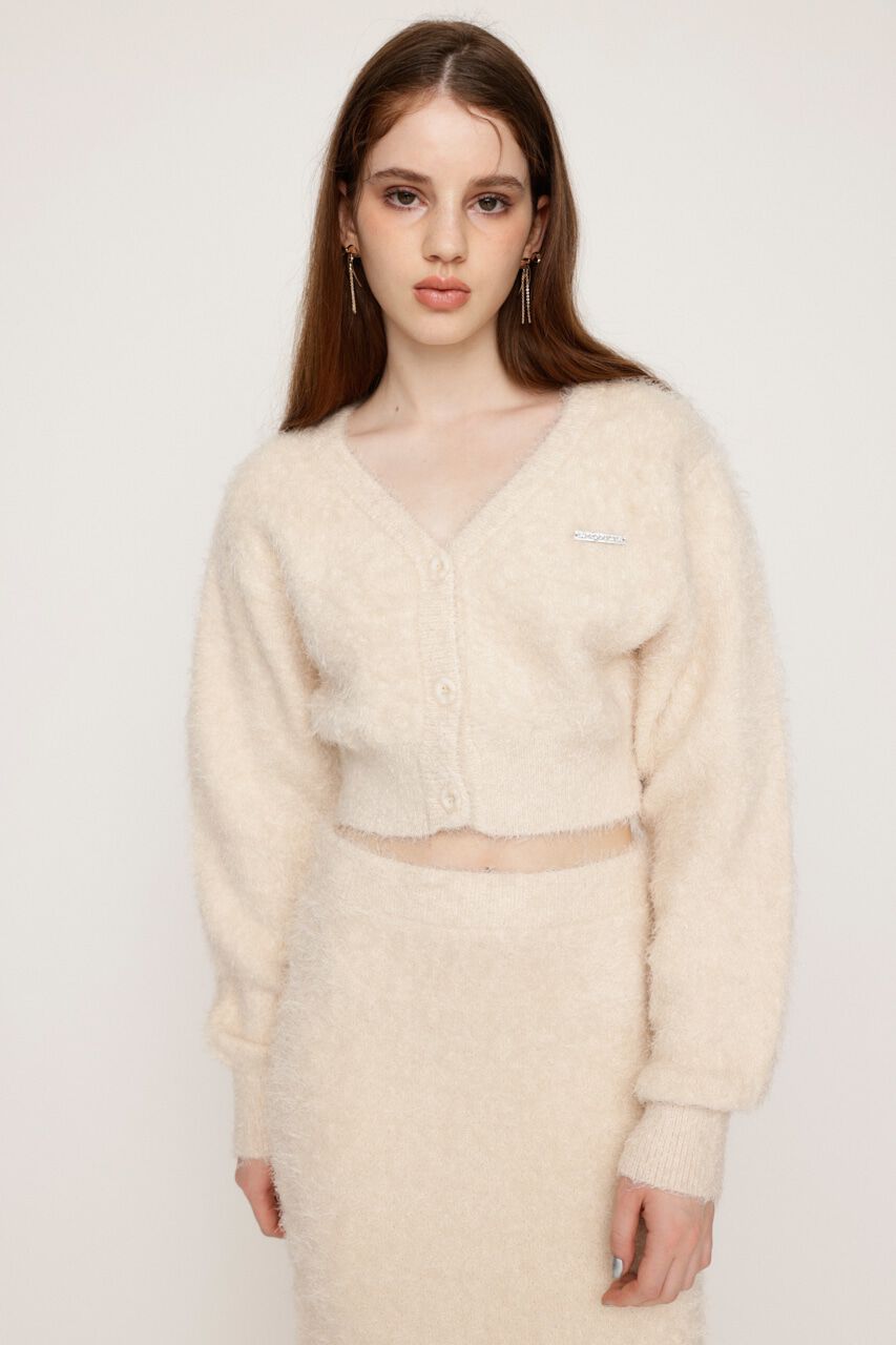 SLY「SHAGGY V／N CROP カーディガン」|カーディガン|