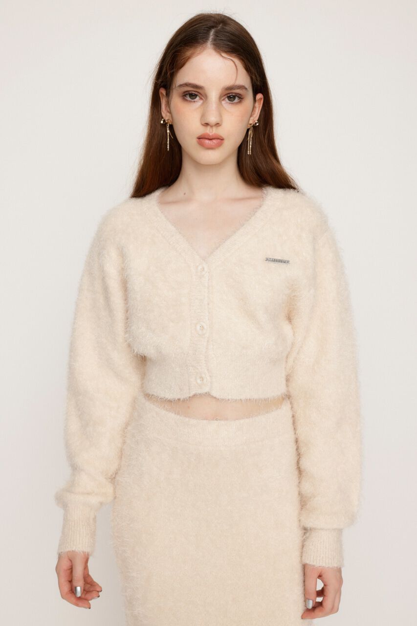 SLY「SHAGGY V／N CROP カーディガン」|カーディガン|