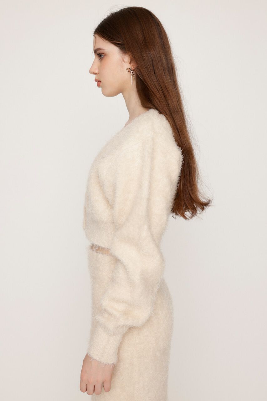 SLY「SHAGGY V／N CROP カーディガン」|カーディガン|