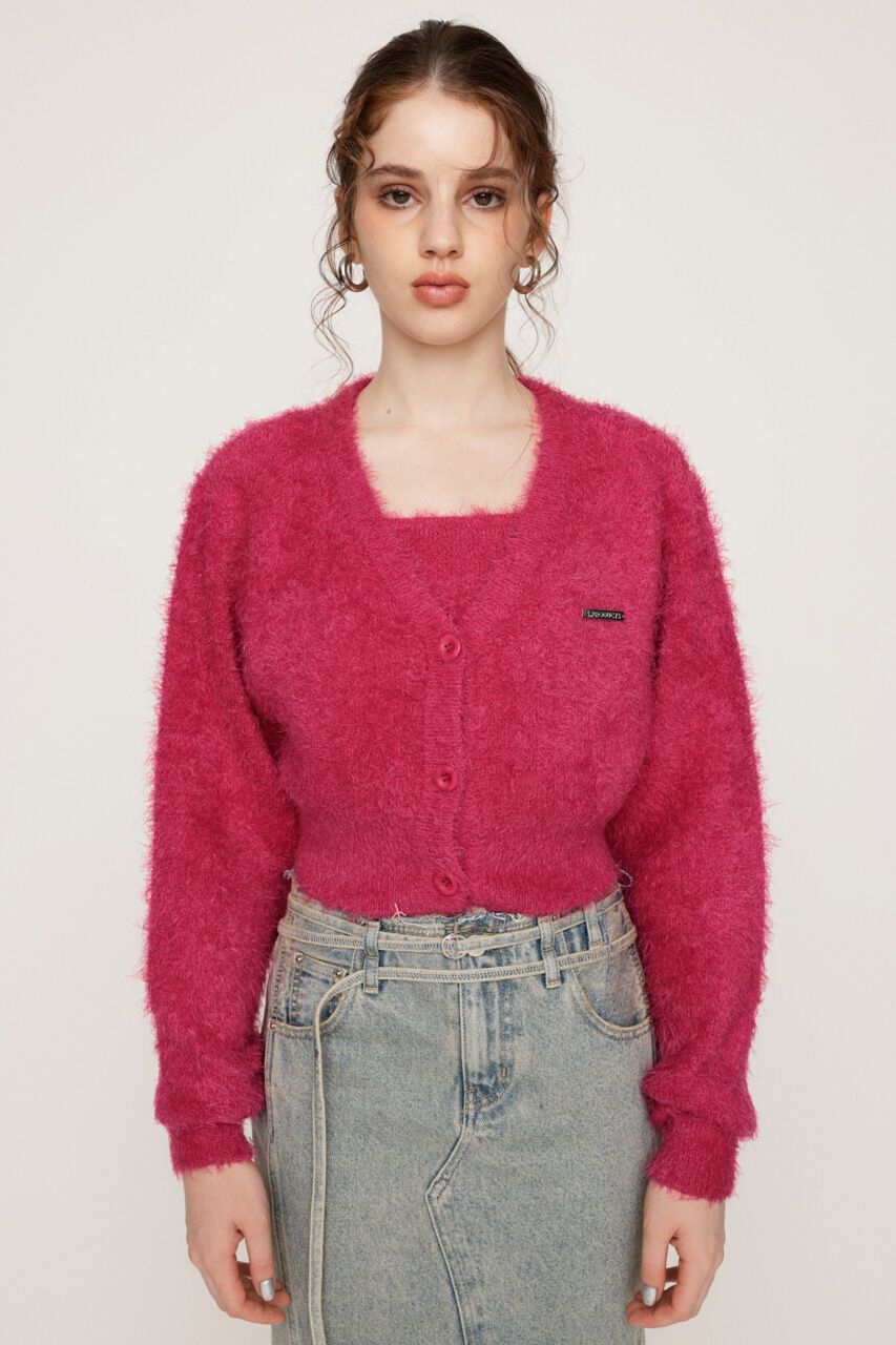 SLY「SHAGGY V／N CROP カーディガン」|カーディガン|