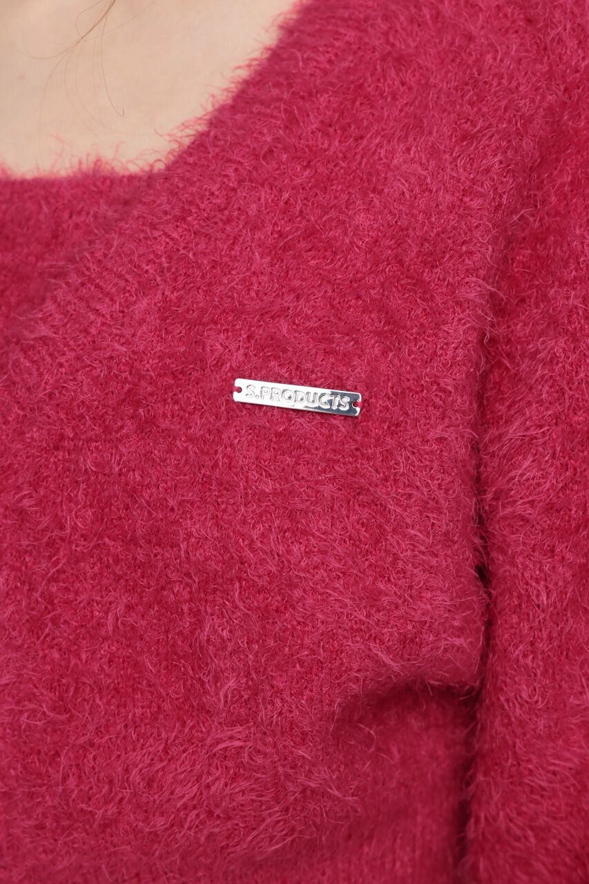 SLY「SHAGGY V／N CROP カーディガン」|カーディガン|