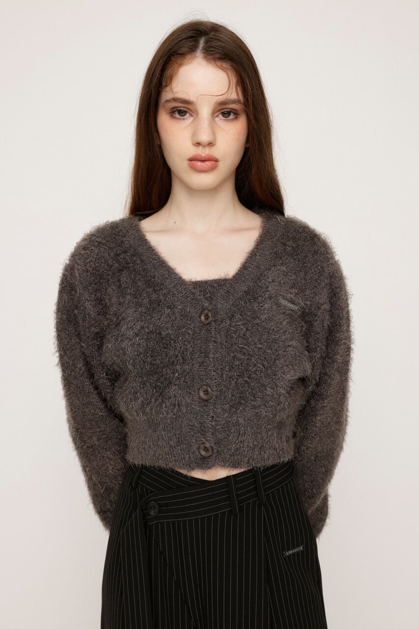 SLY「SHAGGY V／N CROP カーディガン」|カーディガン|