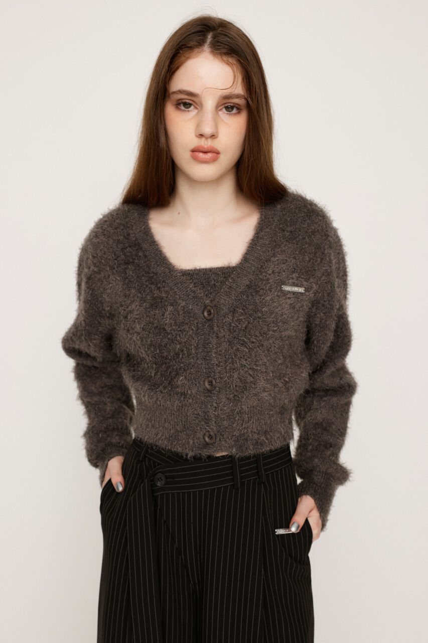 SLY「SHAGGY V／N CROP カーディガン」|カーディガン|