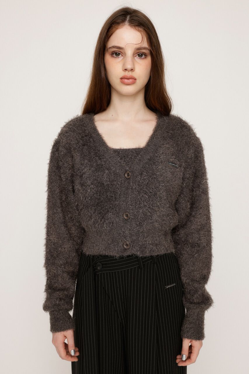 SLY「SHAGGY V／N CROP カーディガン」|カーディガン|