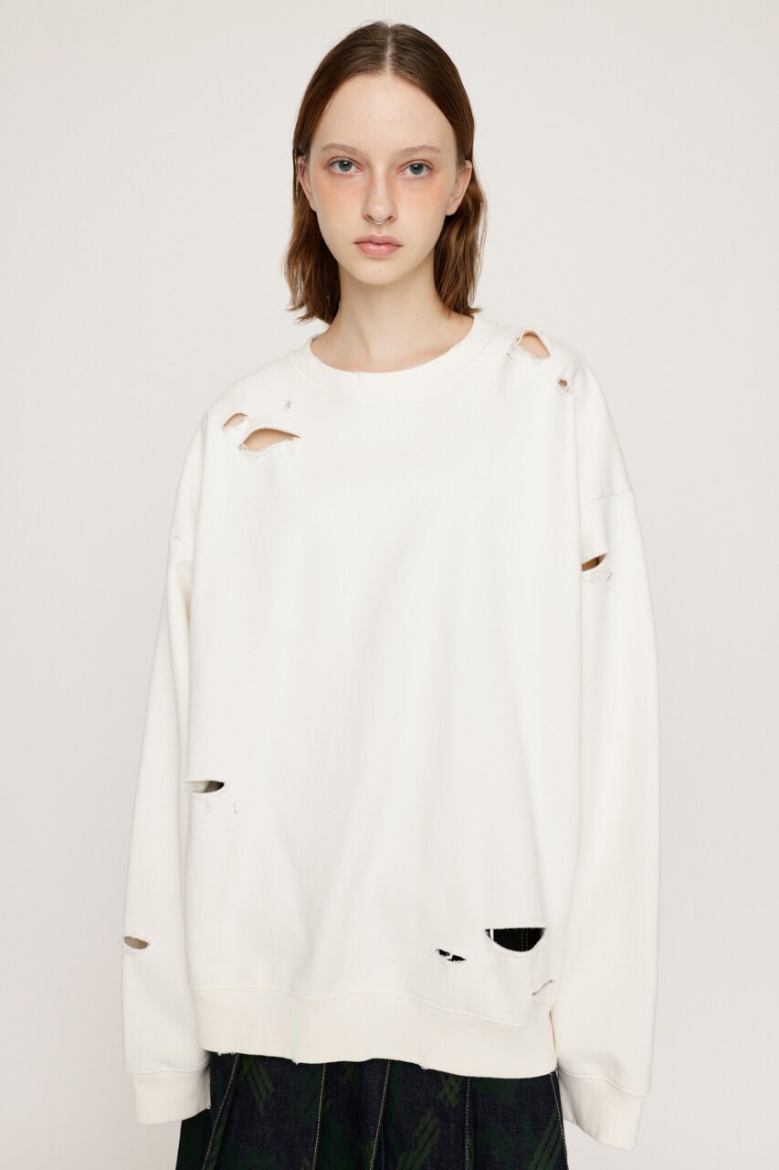 SLY「CRUSHED OVER SWEAT トップス」|Tシャツ・カットソー|O/WHT1