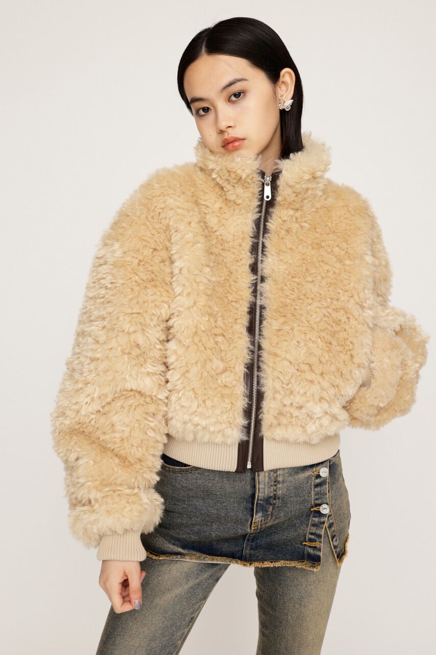 SLY「CURLY BOA CROP ブルゾン」|ブルゾン・スタジャン|