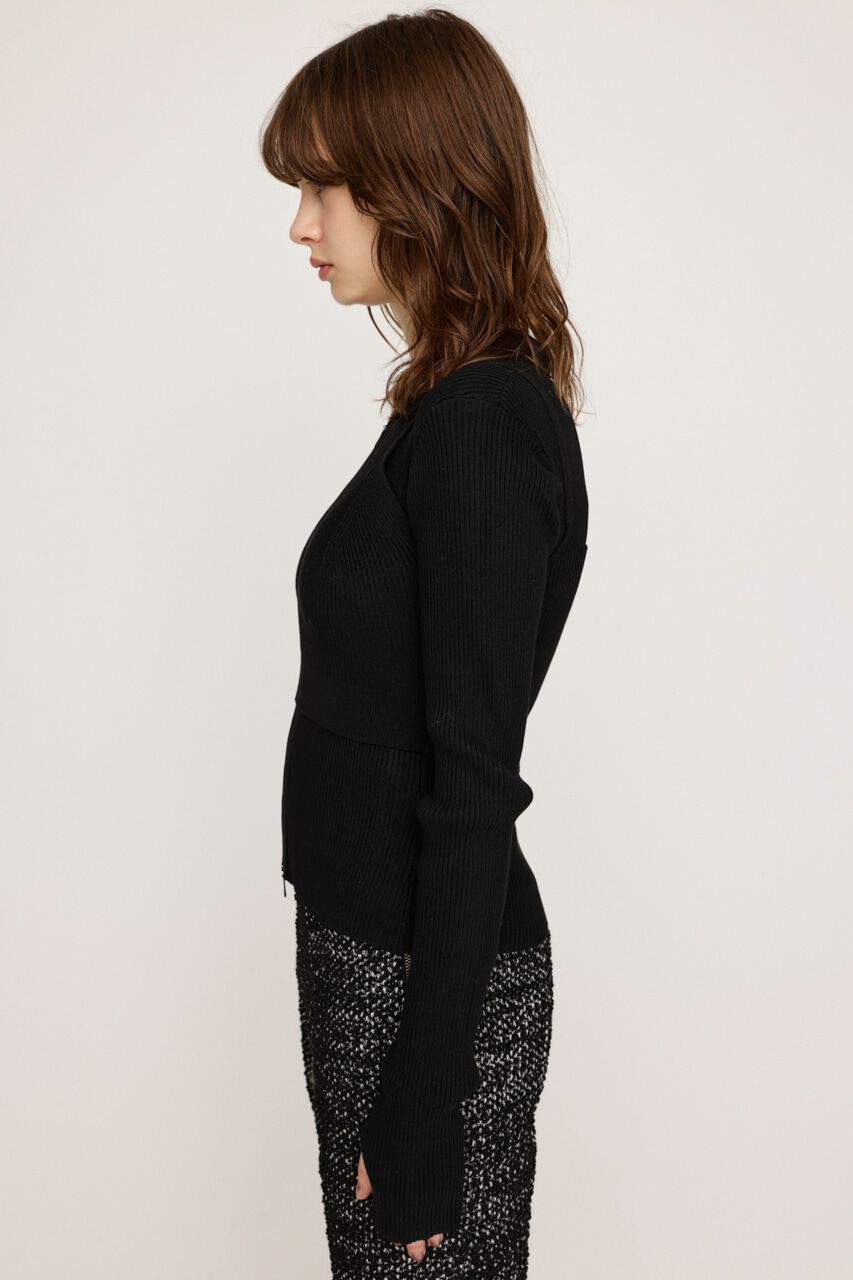 SLY「FRONT ZIP HG 2P トップス」|ニット・セーター|