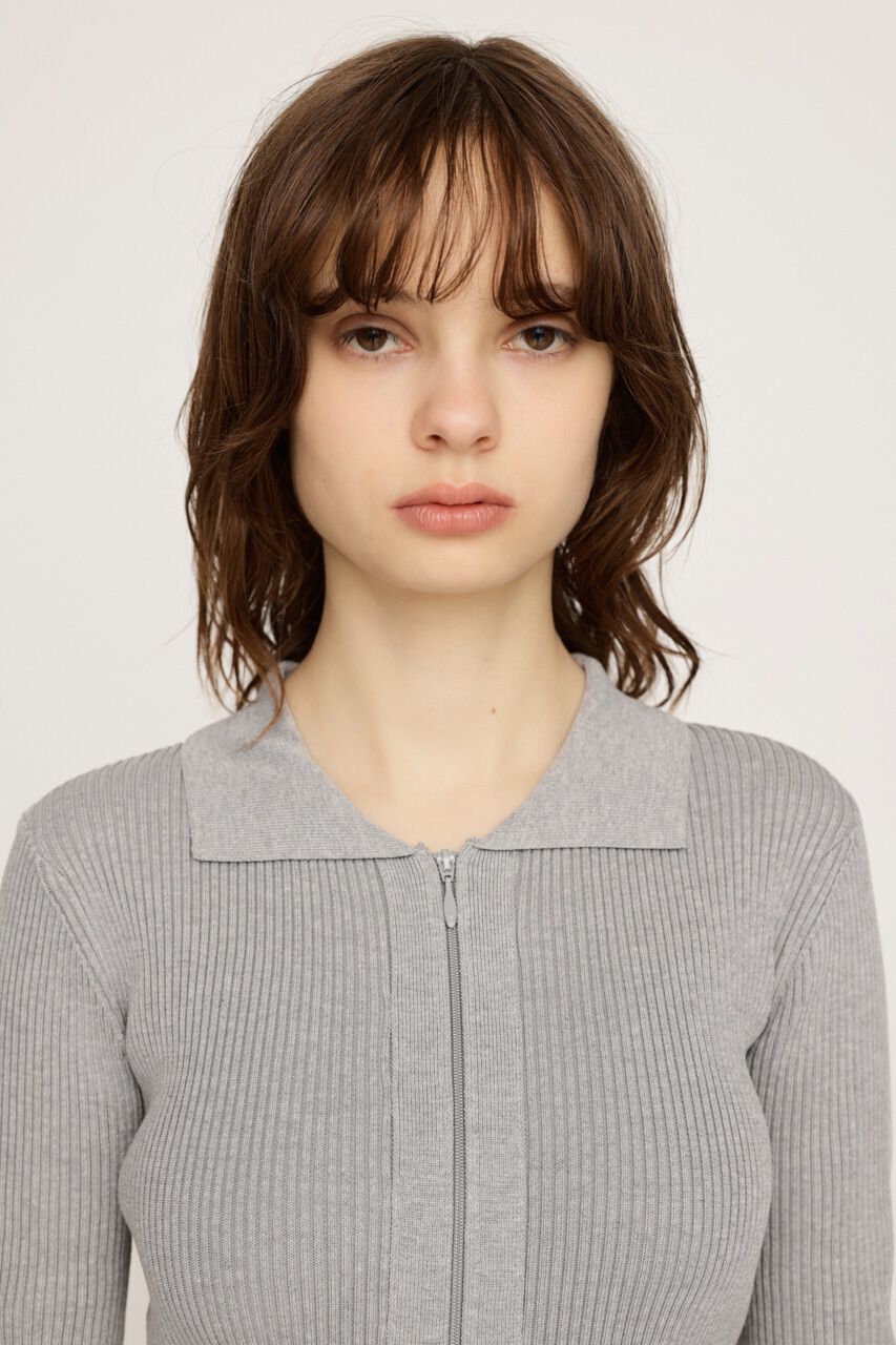 SLY「FRONT ZIP HG 2P トップス」|ニット・セーター|