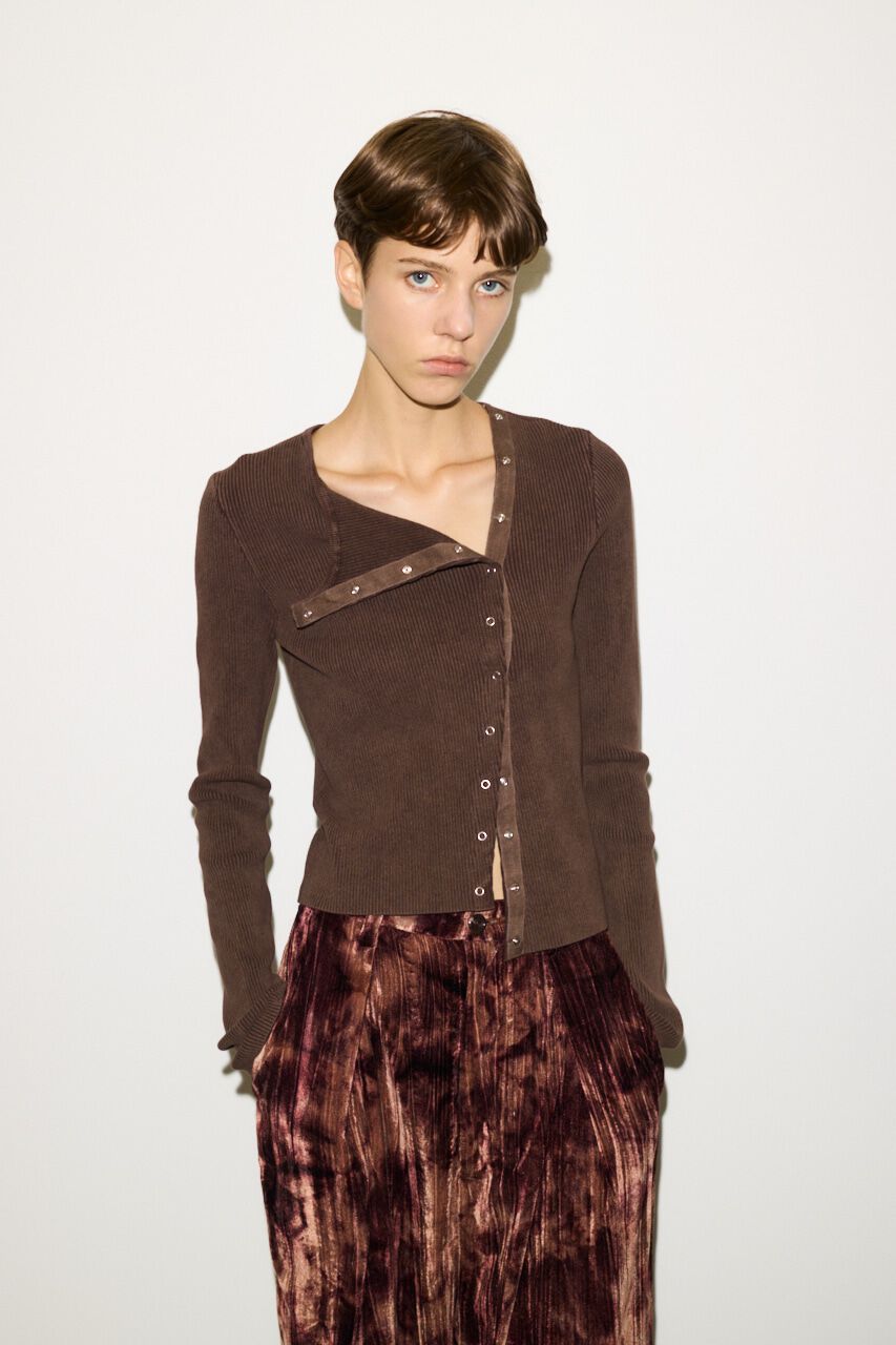 SLY「SLANT BUTTON HG RIB トップス」|ニット・セーター|