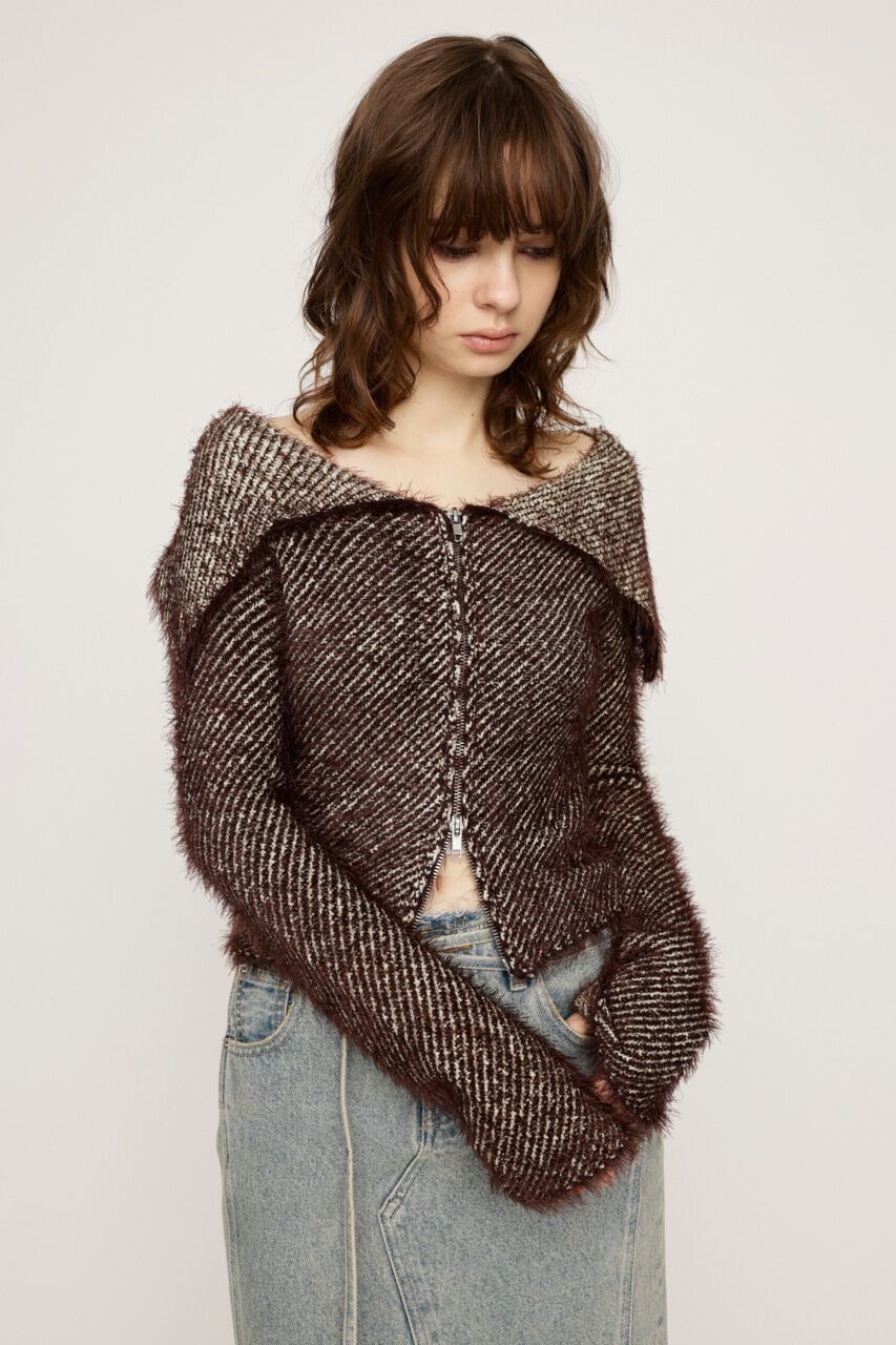 SLY「SHAGGY STRIPE MG トップス」|ニット・セーター|