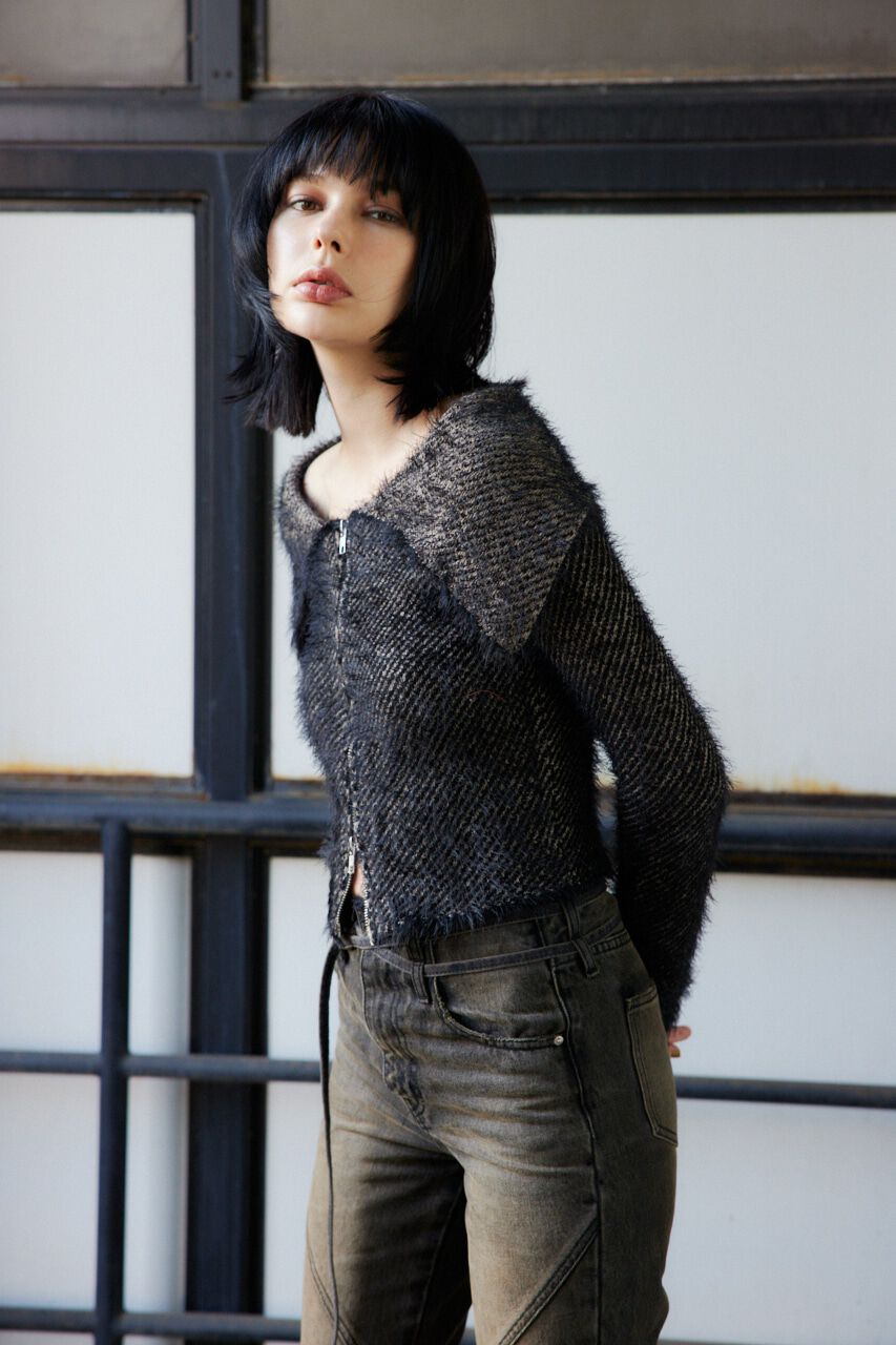 SLY「SHAGGY STRIPE MG トップス」|ニット・セーター|