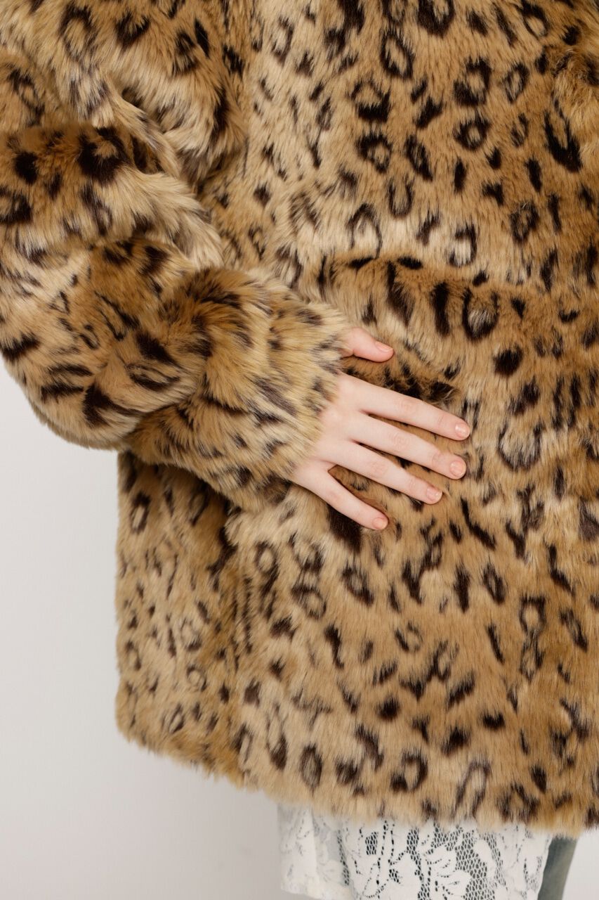 SLY「LEOPARD F／FUR FRONT HOOK コート」|その他|