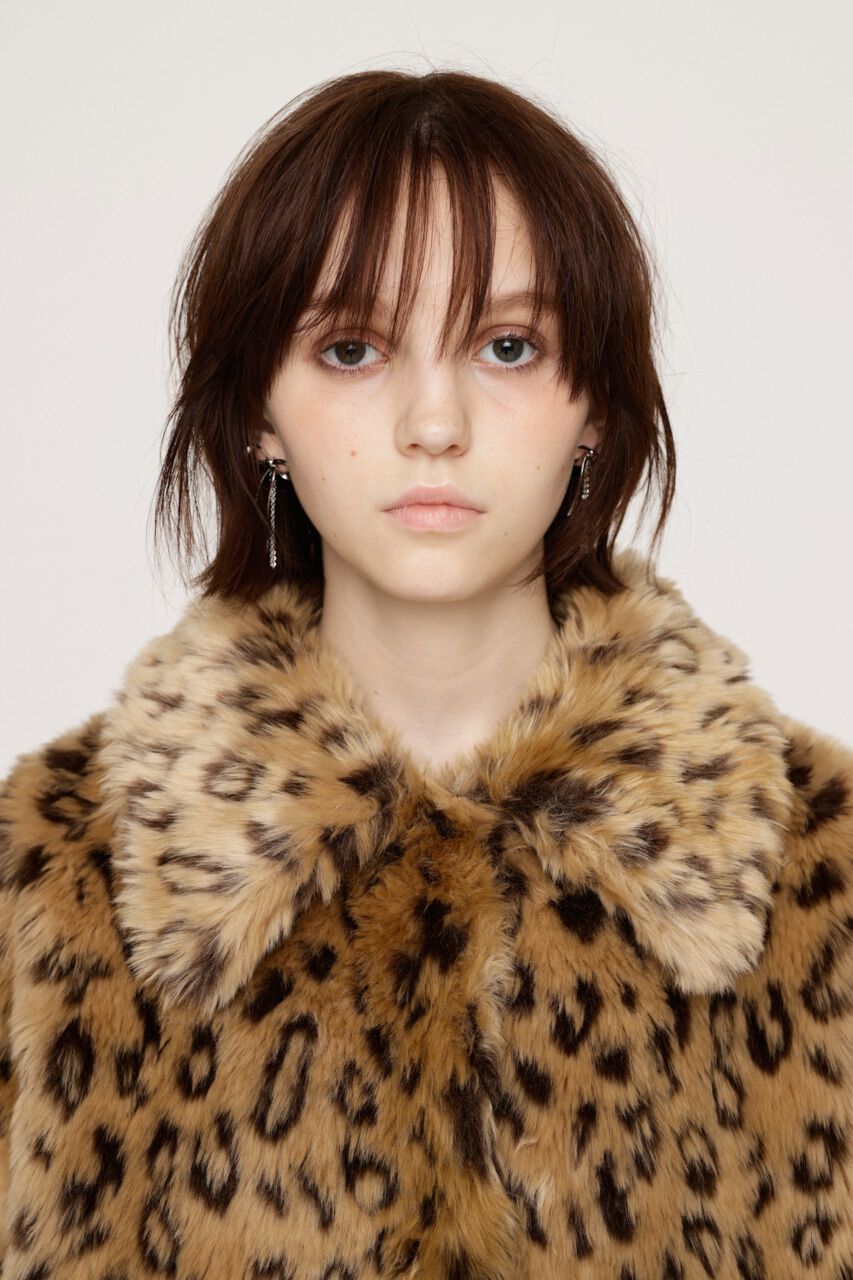 SLY「LEOPARD F／FUR FRONT HOOK コート」|その他|