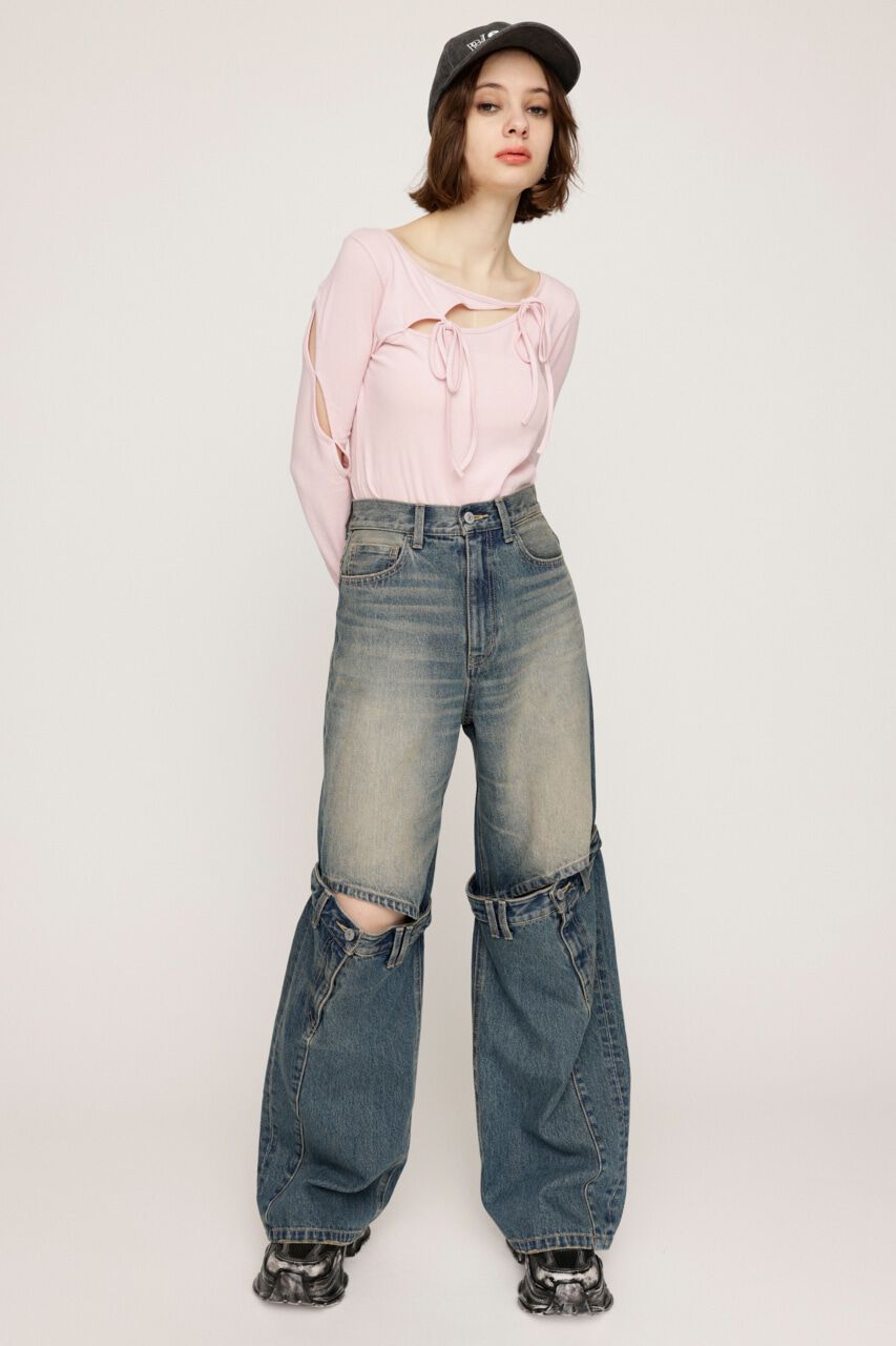 SLY「J／W KNEE DENIM パンツ」|デニム|