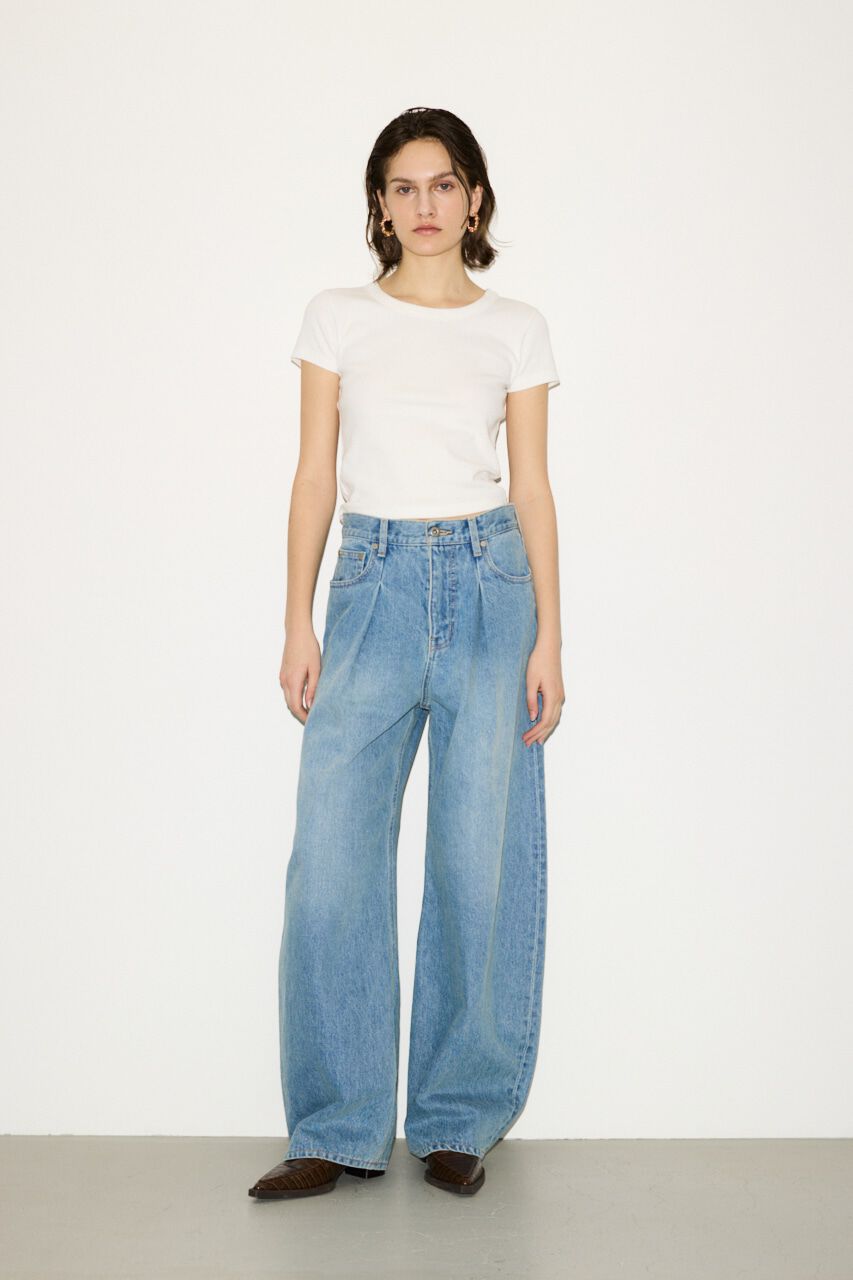 SLY「J／W CURVE TUCKED パンツ」|デニム|