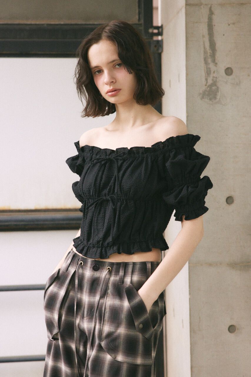 SLY「GATHER RIBBON ブラウス」|シャツ・ブラウス|