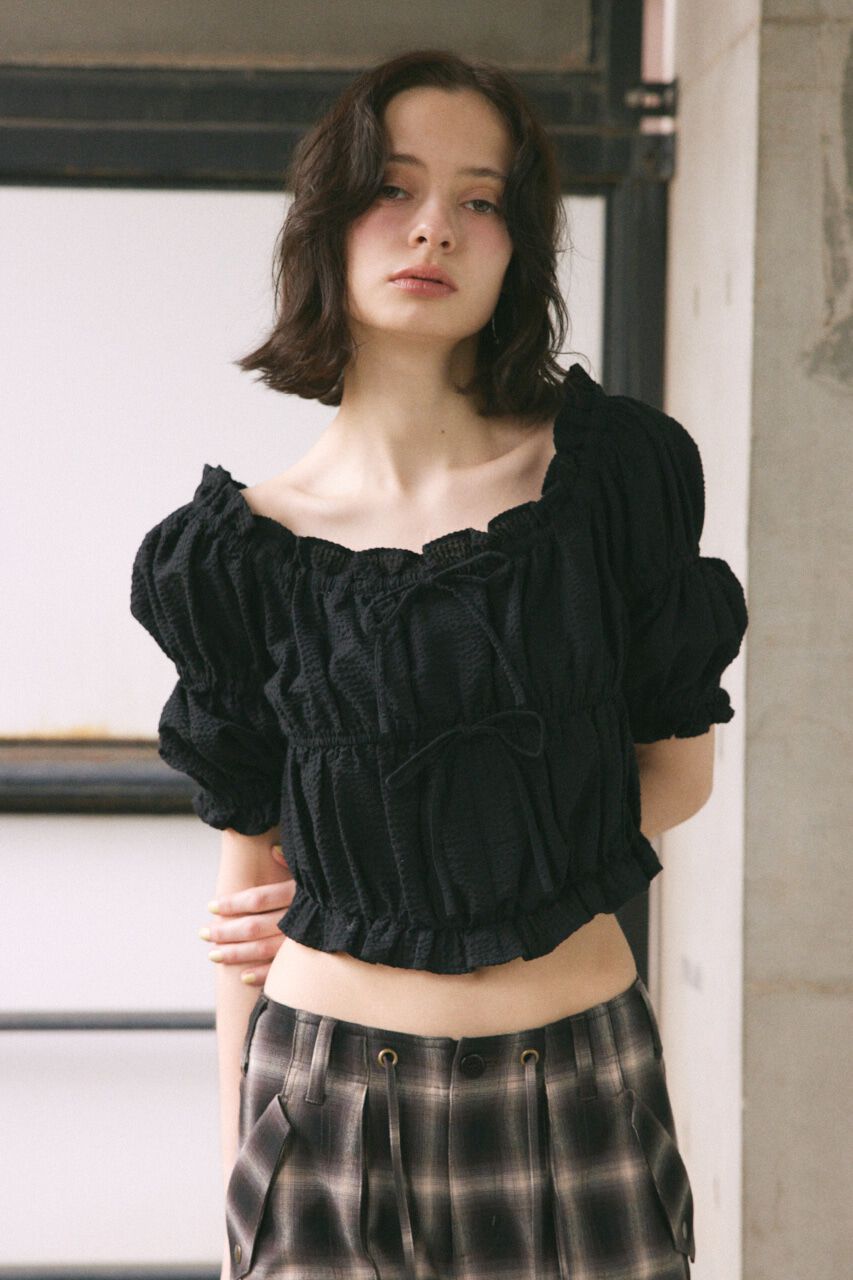 SLY「GATHER RIBBON ブラウス」|シャツ・ブラウス|