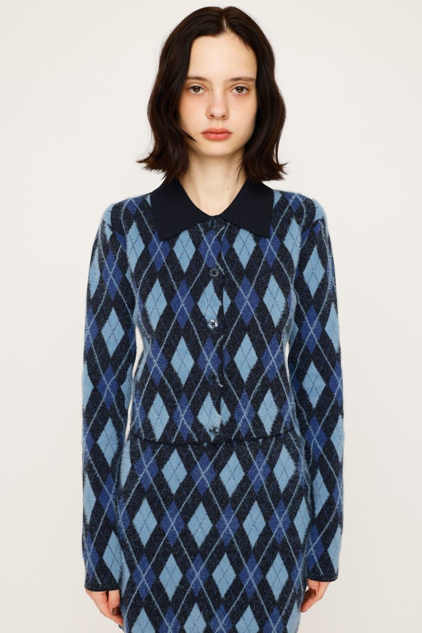 SLY「ARGYLE CHECK HG POLO シャツ」|ニット・セーター|