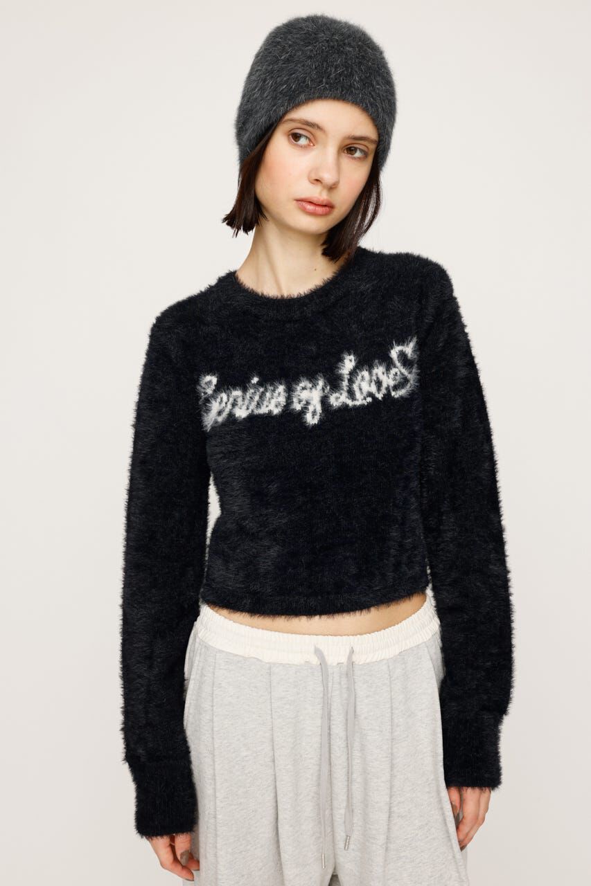 SLY「SHAGGY YARN LOGO C／N トップス」|ニット・セーター|