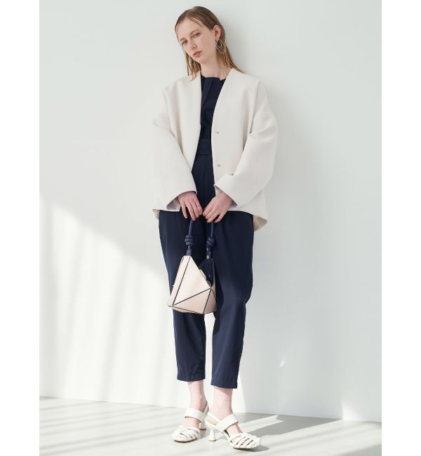 ELENDEEK「FORM SHORT CT」|ノーカラーコート|