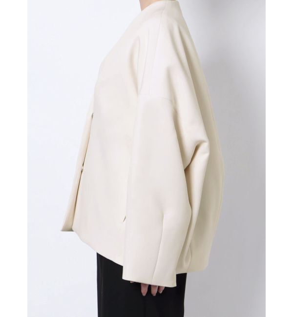 ELENDEEK「FORM SHORT CT」|ノーカラーコート|