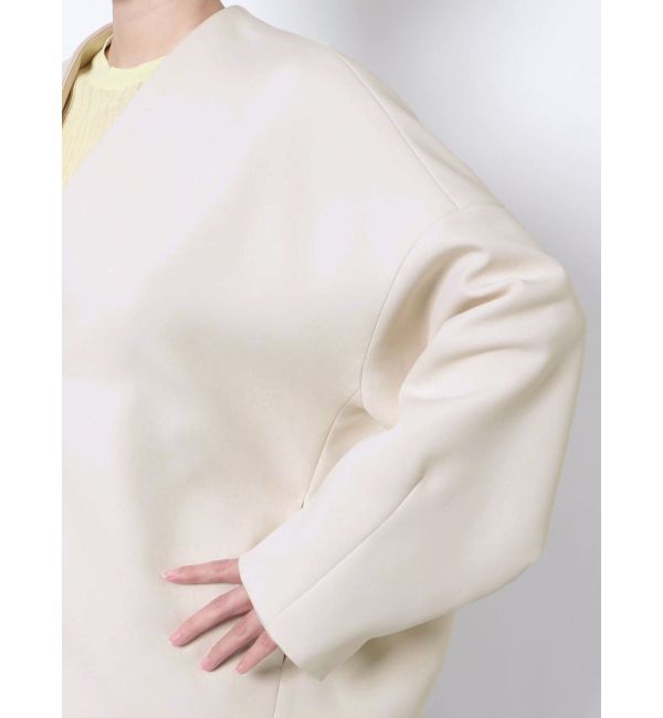 ELENDEEK「FORM SHORT CT」|ノーカラーコート|