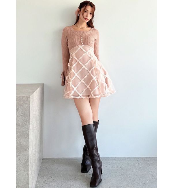 RESEXXY「ドッキングフレアミニニットワンピース【完売カラーは品番：1526103220で販売中】」|ワンピース|