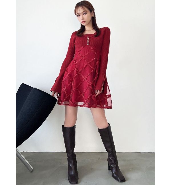 RESEXXY「ドッキングフレアミニニットワンピース【完売カラーは品番：1526103220で販売中】」|ワンピース|