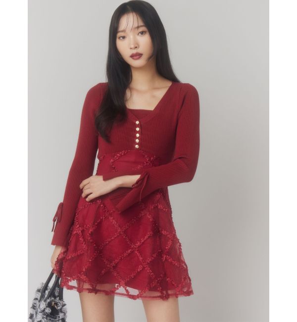 RESEXXY「ドッキングフレアミニニットワンピース【完売カラーは品番：1526103220で販売中】」|ワンピース|