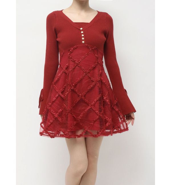 RESEXXY「ドッキングフレアミニニットワンピース【完売カラーは品番：1526103220で販売中】」|ワンピース|